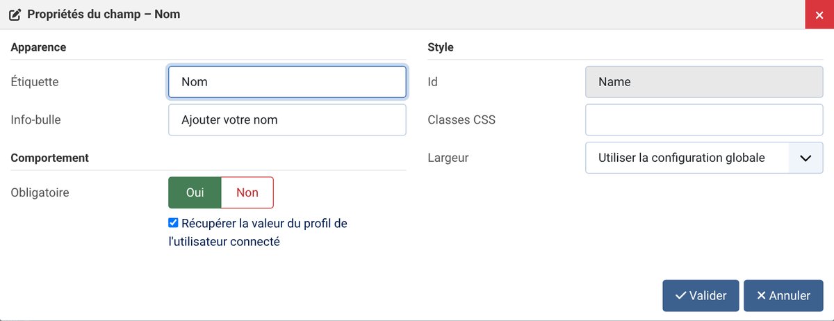Propriétés d’un champ